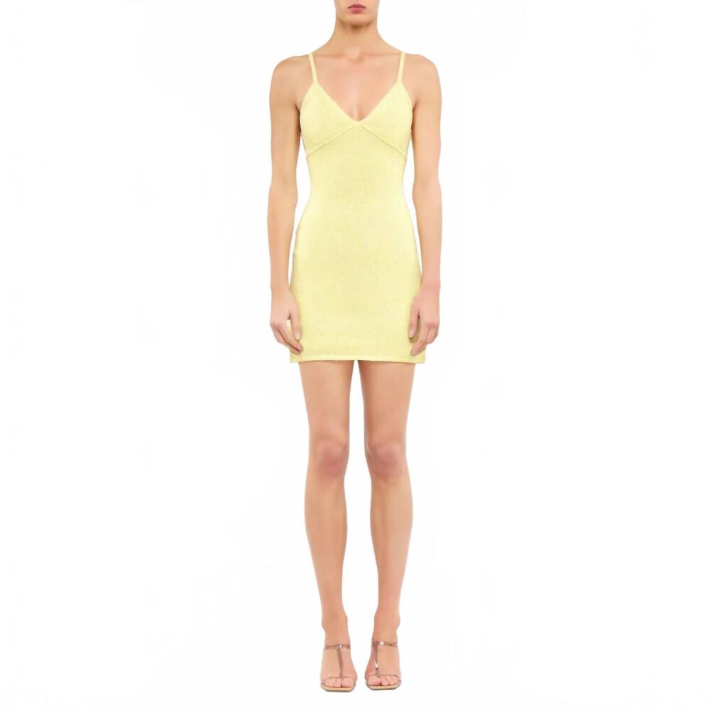 NEW ASTA RESORT delilah mini dress in butter yellow sequin